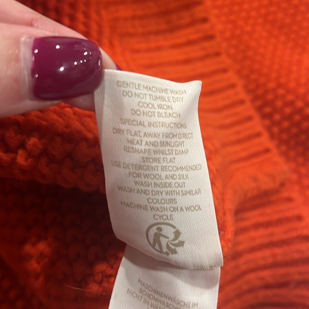 Boden orange wool blend crew neck sweater size medium - Picture 9 of 9